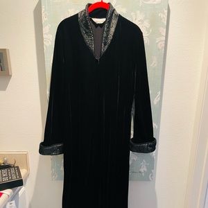 Black velvet bathrobe